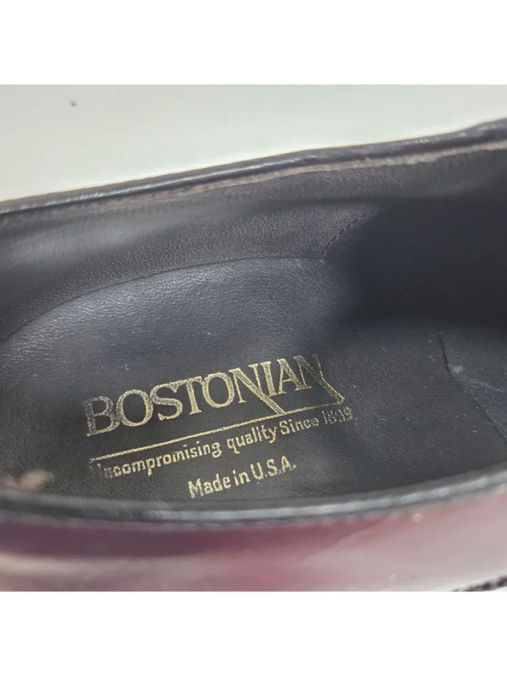 Bostonian Men’s Saddle Oxford Dress Shoes Brown Burgundy Black Leather Lace Up S - Picture 8 of 9